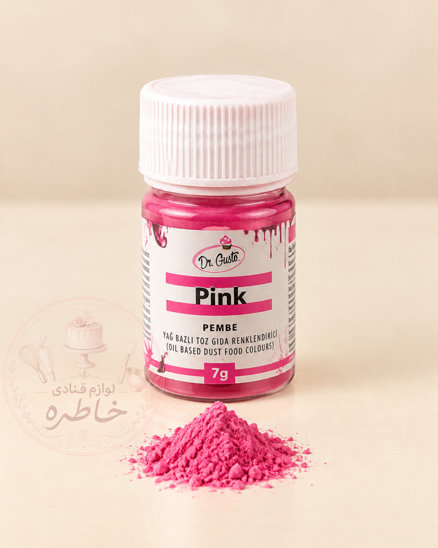 رنگ پودری صورتی محلول در روغن Dr.gusto