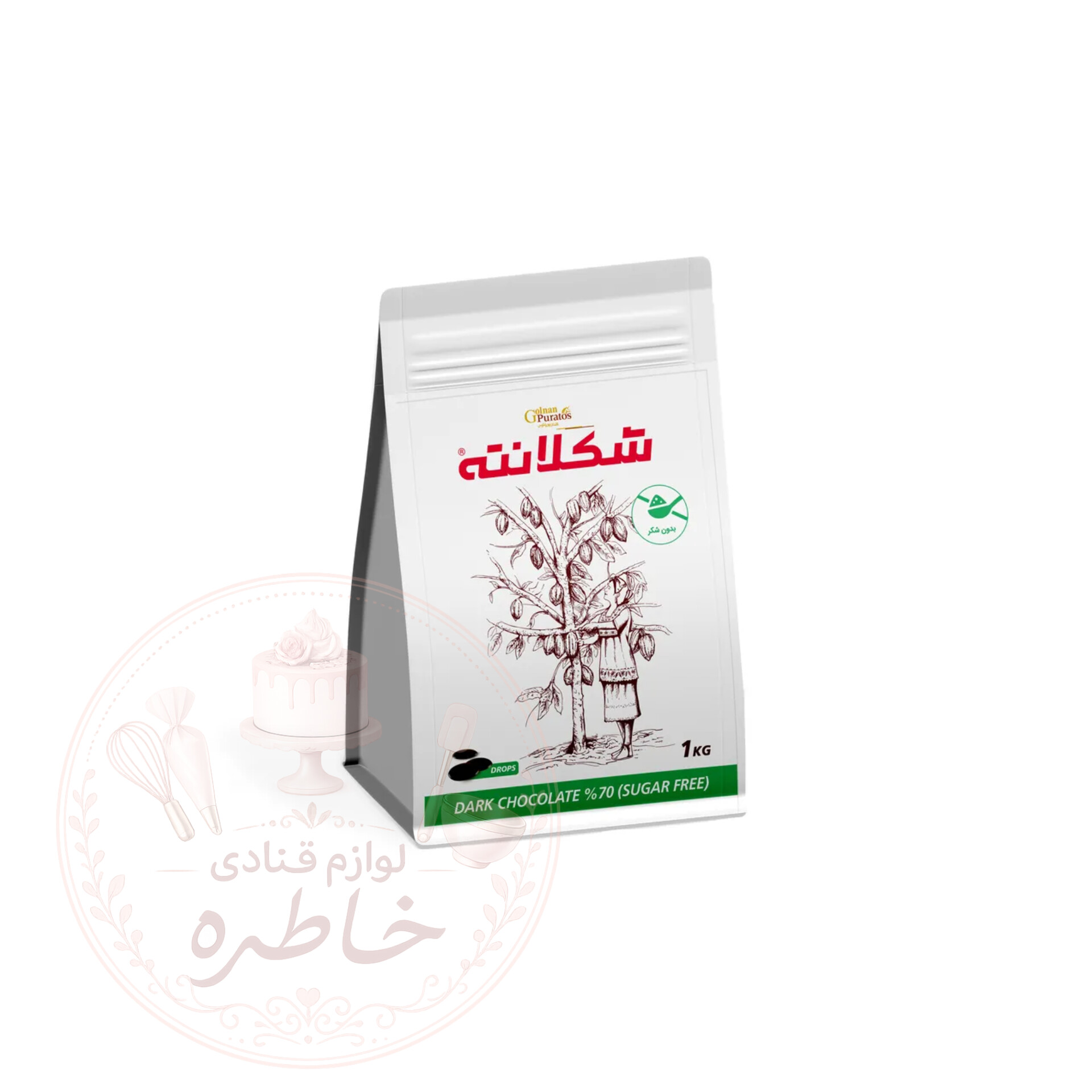 شکلانته تلخ بدون شکر 70% REAL